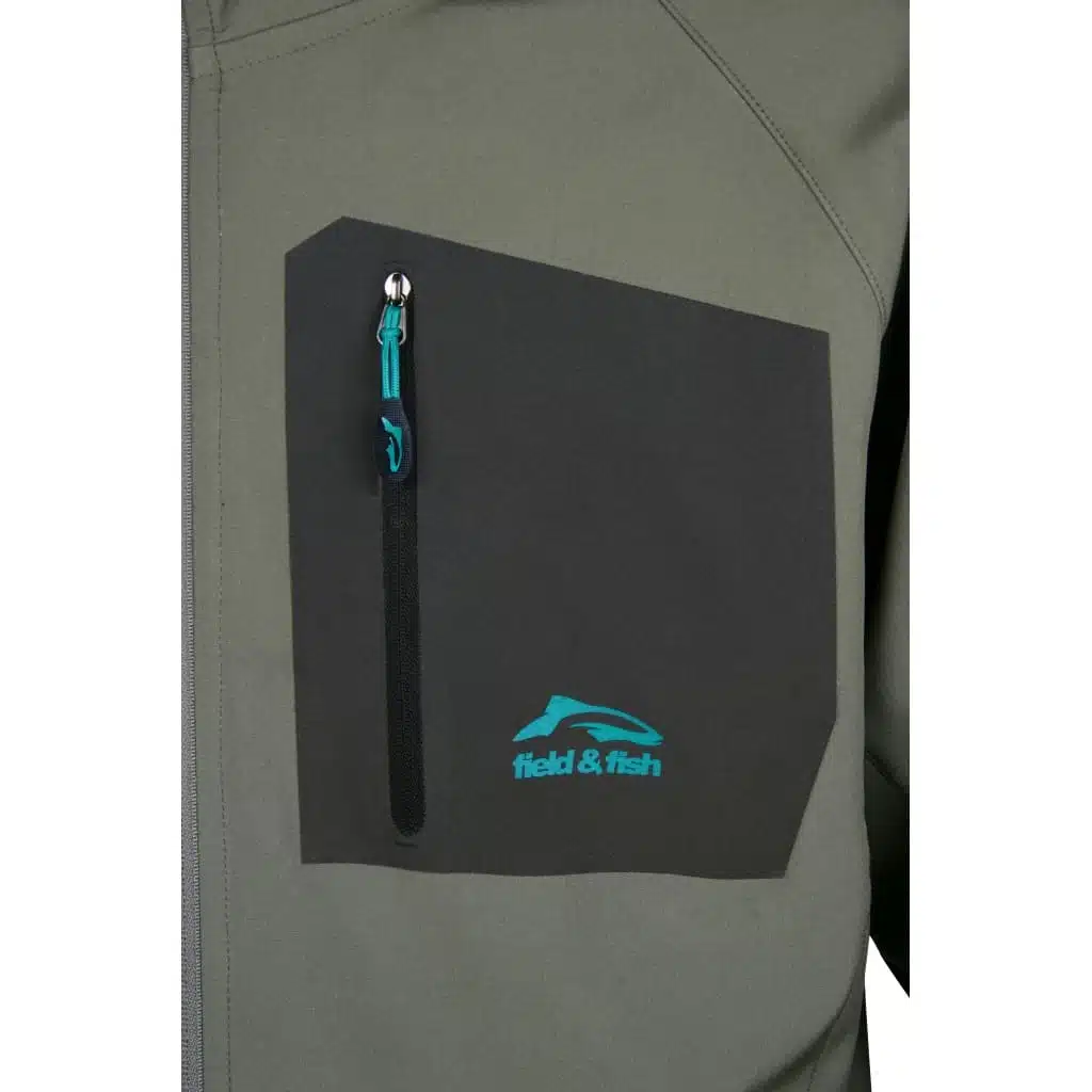 Softshell veste de protection pêche kaki